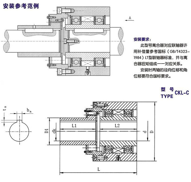 CKL-C楔塊單向離合器型號 CKL-C楔塊單向離合器型號