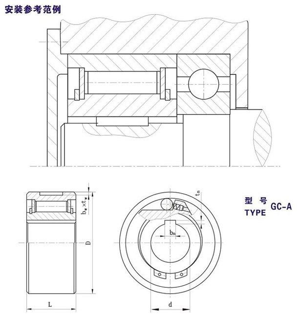 GC-A滾柱單向離合器結(jié)構(gòu)圖 GC-A滾柱單向離合器結(jié)構(gòu)圖